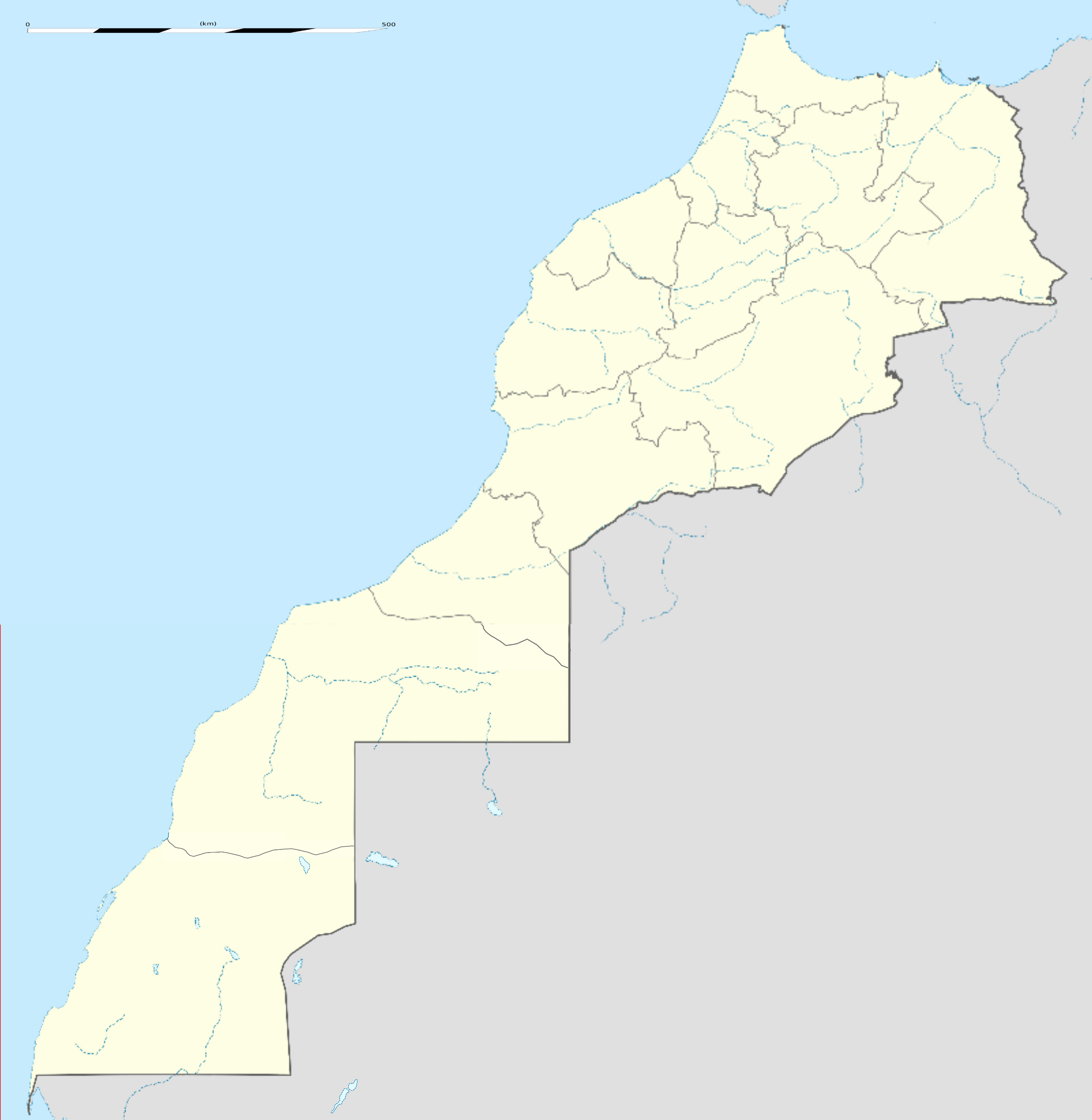 Carte du Maroc avec le Sahara marocain
